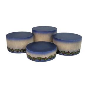 Jim Shore Heartwood Creek Graduated Display Base Round Stand Blue Vines Berries